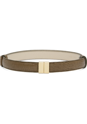 TOTEME Taupe Slide Clasp Lizard-Embossed Belt
