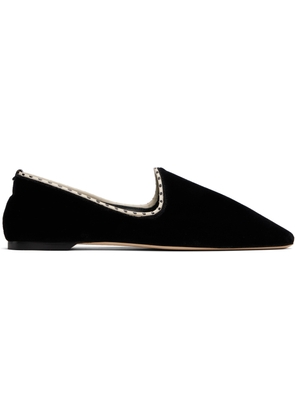 TOTEME Black Velvet Venetian Slippers