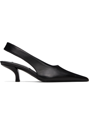 TOTEME Black Classic Leather Slingback Heels