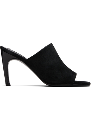 TOTEME Black Velour-Leather Bandeau Mules