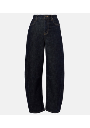 Self-Portrait High-rise barrel-leg jeans