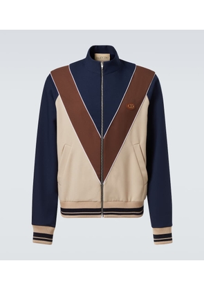 Valentino Colorblocked logo zip-up sweatshirt