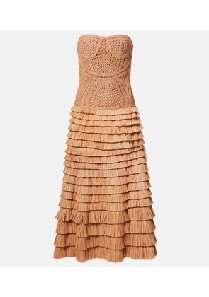 Simkhai Santana raffia-blend bustier dress