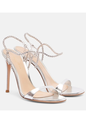 Gianvito Rossi 105 embellished metallic leather sandals