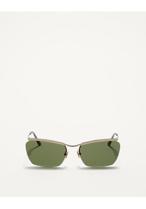 Valentino Floating Rimless Metal Glasses unisex GOLD/GREEN 60
