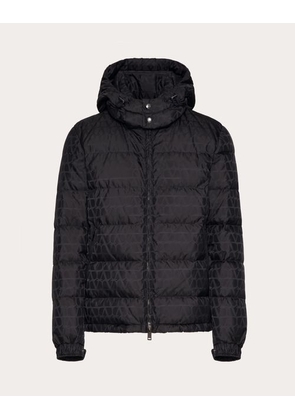 Valentino NYLON DOWN JACKET WITH TOILE ICONOGRAPHE PATTERN Man NAVY 46