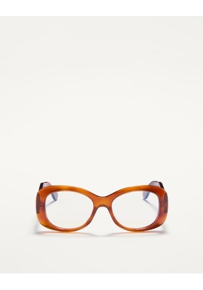 Valentino Rectangular 70s Acetate Glasses unisex BEIGE 53