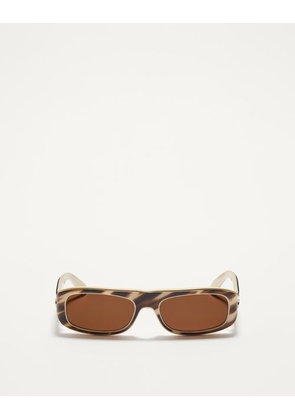 Valentino Sleek Rectangular 90s Acetate Eyewear unisex IVORY/AMBER 56