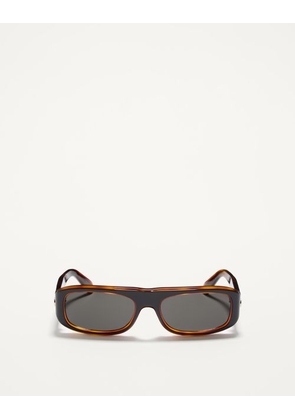 Valentino Sleek Rectangular 90s Acetate Eyewear unisex BLACK/BEIGE 56