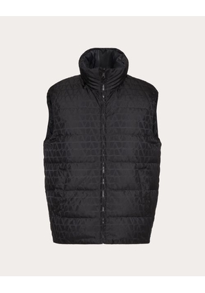 Valentino TOILE ICONOGRAPHE PATTERN REVERSIBLE NYLON WAISTCOAT Man NAVY 46
