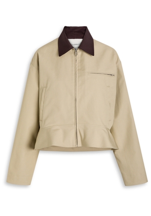 JW Anderson Peplum Cotton Jacket - Cream - L (UK14 / L)