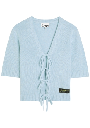 Ganni Future Wool-blend Cardigan - Blue - XL (UK16 / XL)