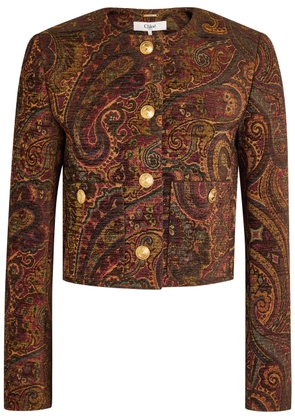 Chloe Paisley-jacquard Cropped Woven Jacket - Multi Print - 38 (UK10 / S)