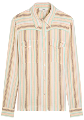 Chloe Striped-jacquard Cotton Shirt - White - 36 (UK8 / S)