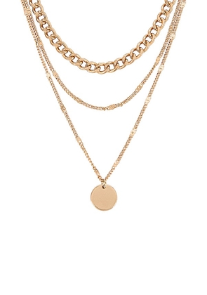 Amber Sceats Chain Layered Necklace in Metallic Gold.