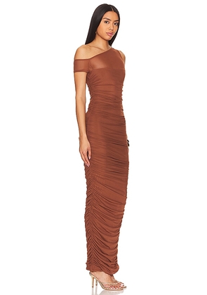 AFRM Biona Maxi Dress in Brown. Size XS. Also in 2X, 3X, L, M, S, XXS.