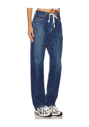 aligrace Vintage Drawstring Wide Leg Jeans in Denim-Dark. Size 27. Also in 24, 26, 28.