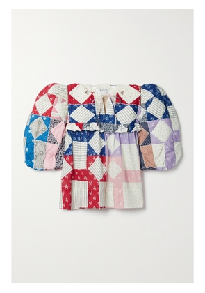 Sea - Nohr Quilted Patchwork Cotton Blouse - Ivory - xx small,x small,small,medium,large,x large