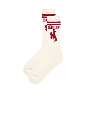 Darlin Roundup Sock in White.