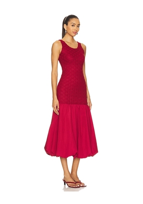 Bardot x REVOLVE Melody Lace Poplin Maxi Dress in Burgundy. Size 10. Also in 12, 2, 4, 6, 8.
