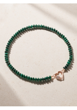 Marla Aaron - 14-karat Rose Gold, Malachite And Diamond Necklace - One size