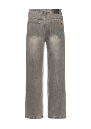 DRMERS CLUB Heart Pocket Jeans in Grey. Size 32. Also in 34, 36, 38.
