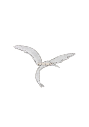 David Koma Hummingbird Brooch in Metallic Silver.