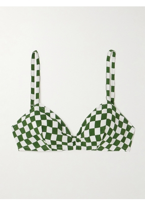 Dries Van Noten - Checked Cotton Bralette - Green - FR 34,FR 36,FR 38,FR 40