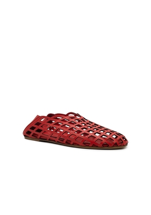 GIA BORGHINI x Helsa Peek-a-boo Ballerina Flat in Red. Size 39. Also in 37, 38.