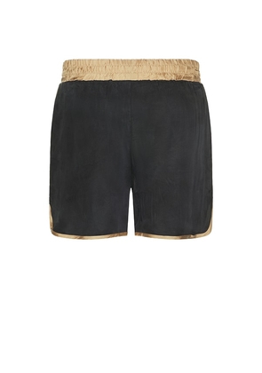 Jungles Scribbles Boxing Shorts in Black. Size L. Also in S, XL/1X.