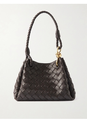 Bottega Veneta - Parachute Small Intrecciato Leather Shoulder Bag - Brown - One size