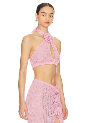 MAJORELLE Stella Rosette Top in Pink. Size M. Also in L.