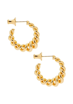 MEGA Twister Hoop Earrings in Metallic Gold.