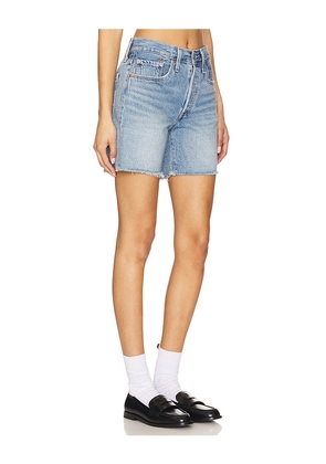 LEVI'S 501 Mid Thigh Low Waist Short in Blue. Size 30. Also in 24, 27, 28, 29, 31, 32, 33, 34.