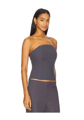 LIONESS Untamed Bodice Top in Charcoal. Size M. Also in S, XL, XS, XXS.