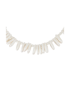 Lele Sadoughi Corfu Pearl Necklace in Ivory.