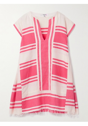 lemlem - Elina Fringed Paneled Striped Cotton Kaftan - Pink - x small,small,medium,large