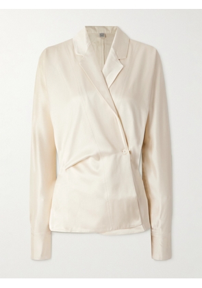 TOTEME - Satin Wrap Blouse - Ecru - DK32,DK34,DK36,DK38,DK40,DK42