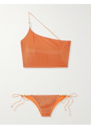 Oséree - Glazed Lumière One-shoulder Metallic Bikini - Orange - small,medium,large,x large