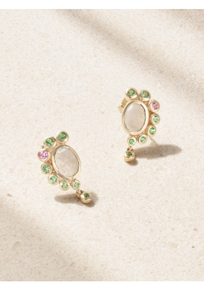 Pascale Monvoisin - Jasmine 9-karat Gold, Moonstone And Tsavorite Earrings - One size