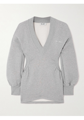 The Attico - Appliquéd Cotton-jersey Mini Dress - Gray - IT36,IT38,IT40,IT42,IT44,IT46