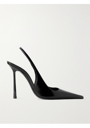 SAINT LAURENT - Vendôme Glossed-leather Slingback Pumps - Black - EU 36,EU 37,EU 38,EU 39,EU 40