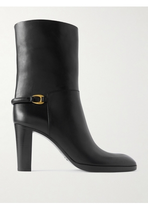 SAINT LAURENT - Sulpice Embellished Leather Ankle Boots - Black - EU 37,EU 38,EU 39,EU 40