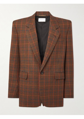 SAINT LAURENT - Prince Of Wales Checked Wool Blazer - Brown - FR 34,FR 36,FR 38