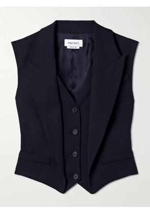 MCQUEEN - Grain De Poudre Wool Vest - Blue - IT40,IT42,IT44