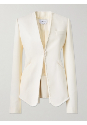 MCQUEEN - Frayed Wool Blazer - Ivory - IT38,IT40,IT42,IT44