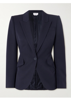 MCQUEEN - Grain De Poudre Wool Blazer - Blue - IT40,IT42,IT44,IT46