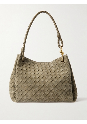 Bottega Veneta - Parachute Medium Intrecciato Suede And Leather Tote - Green - One size