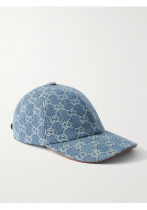 Gucci - Horsebit-detailed Leather-trimmed Denim Baseball Cap - Blue - XS,S,M,L,XL