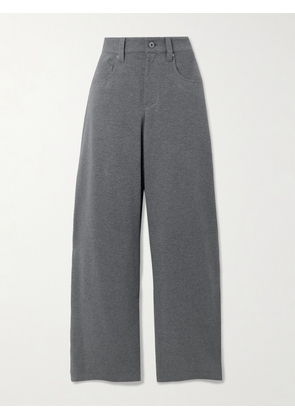 Brunello Cucinelli - Cotton-blend Jersey Wide-leg Pants - Gray - IT36,IT38,IT40,IT42,IT44,IT46,IT48,IT50